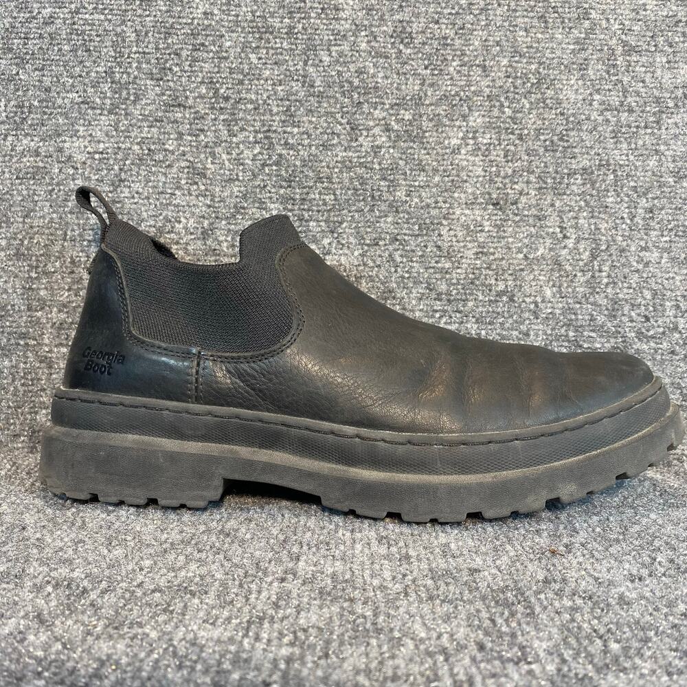 Georgia Boot Men 13 Romeo SuperLyte Black Leather Slip Resistant Light Work Shoe
